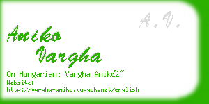 aniko vargha business card